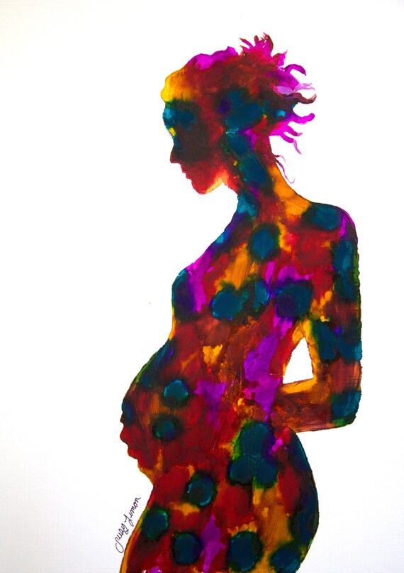 Original Alcohool Ink Acrylic Painting Pregnant Woman Etsy