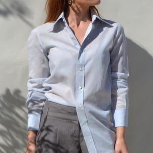 Christian Dior 70s/80s ice blue button up shirt.size 37