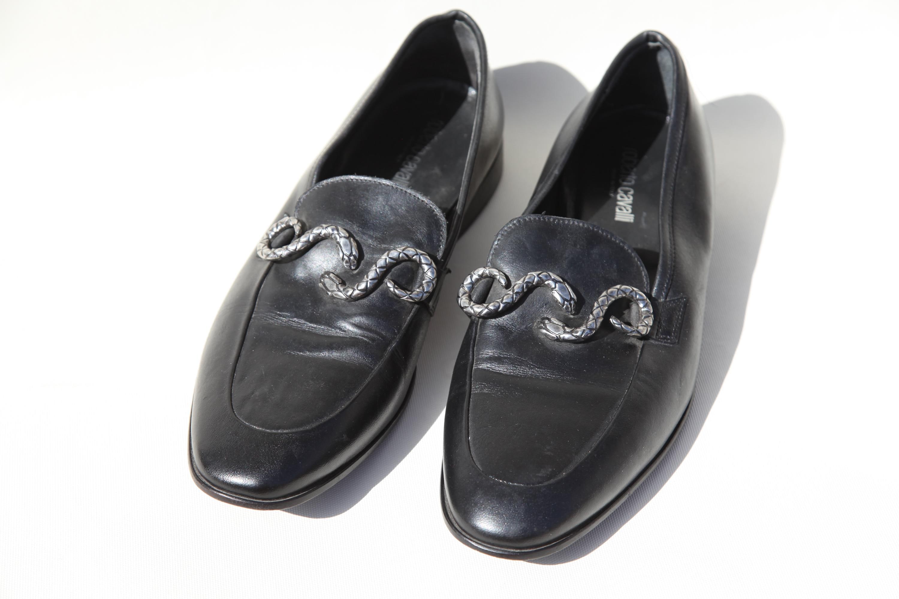 Roberto Cavalli Black Leather Slip-On Mule with Silver Horsebit Buy Gucci Horsebit Mules for Mens Online | Bloomingdale main image 3
