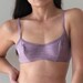 Vintage deadstock lilac purple stretch bustier bra,underwear top. 70 B 
