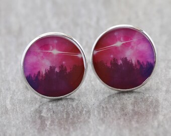 Trees Deaming  - Cufflinks featuring the Carina Nebula - Perfect Science gift for fathers day - B9