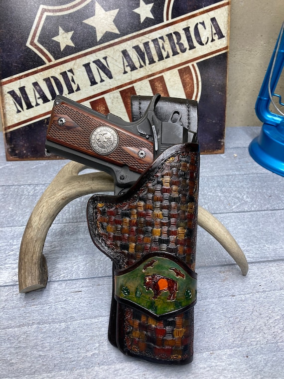 Colt 45 1911 Full Size Holster Western Cowboy Style Fits Etsy