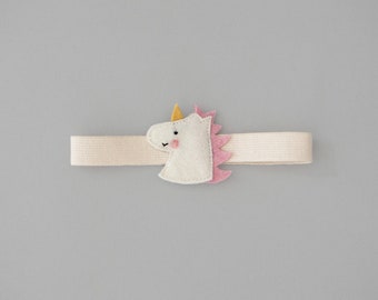 Bento Belt Unicorn * Plastic free * Fits all single stock Bento Boxes * Organic Rubber Band * ø 16 cm * Plant Dye * wool felt
