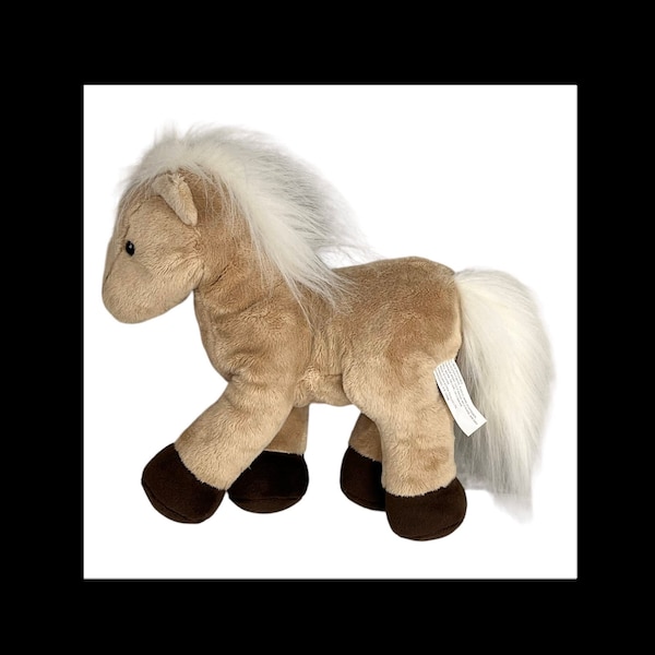 VTG Palomino HORSE PLUSH 12” Pony Stuffed Animal Toy Brown White Mane Tail