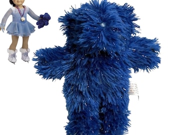 American Girl Blue Mini Bear Ice Dance Outfit Accessory Plush Faux Fur 5" Teddy