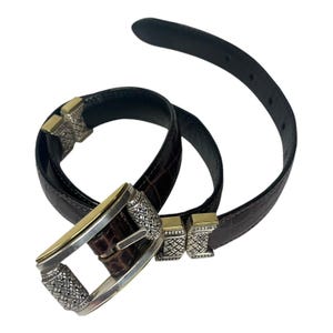 Brighton Ladies Leather Belt Silver Buckle 28\