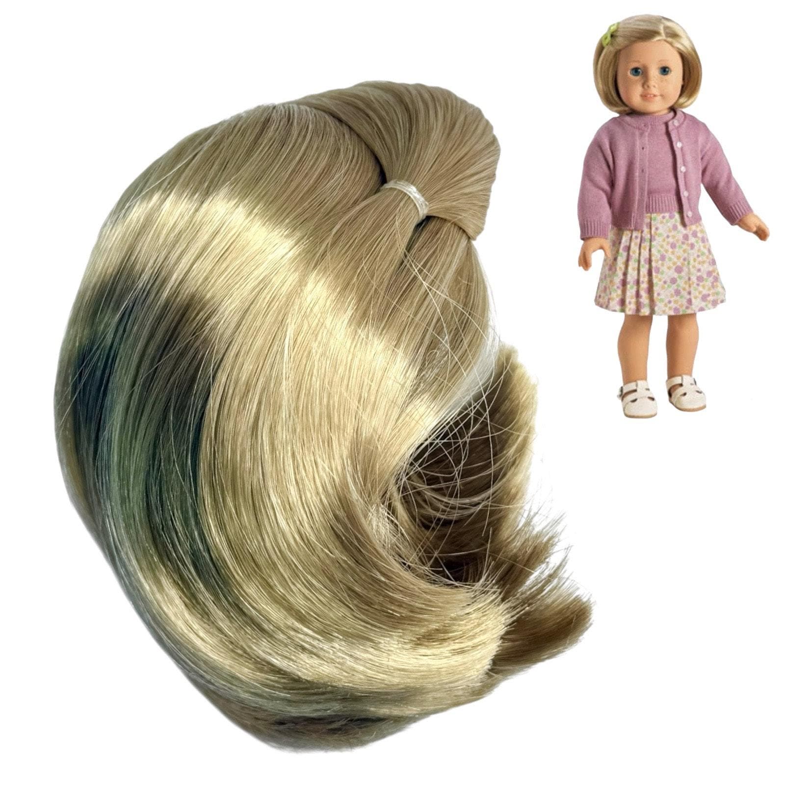 Perrugue Courte Pour Poupée - Cheveux Naturels - Taille 13 (40,5 Cm)