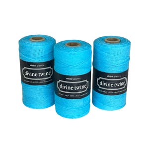 Neue Packung (3) Schnur 100% Baumwolle 200 Yards, 4-lagig Blau USA Made Bakers Twine String Neu im Paket!
