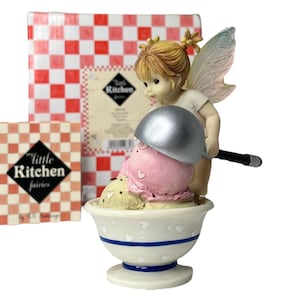 Vintage 2002 My Little Kitchen Fairies GELATO SCOOP Fairie Fairy Girl Figurina Nuovo in scatola con scheda della storia!