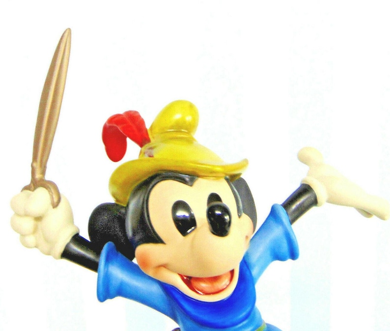 Disney Mickey Mouse Figurine & Book Brave Little Tailor Peter Pan Sword New Box image 3