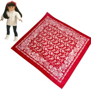 Vintage American Girl Apres Ski Gear BANDANA Doll Scarf Belt Accessory Red White