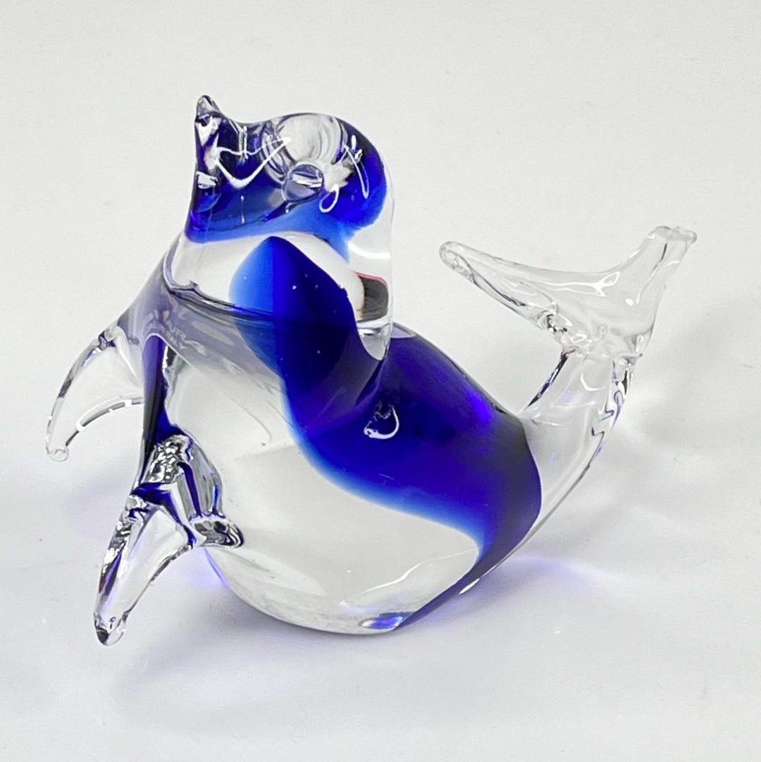 MURANO GLASS ムラノ ブルー ライオン モチーフ 装飾 デカンタ MURANO
