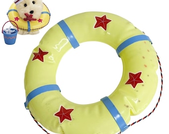 Tubo inflable para flotador de playa con forma de coco de American Girl, accesorio para mascotas, balsa de juguete inflable para la playa