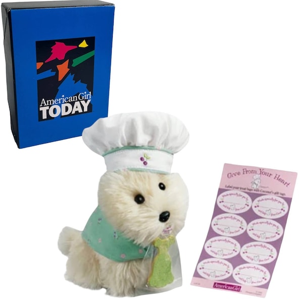 American Girl Today COCONUT COOKING ACCESSORIES Baking Chef Hat Cookie Neckerchief Scarf Stickers And More In Box