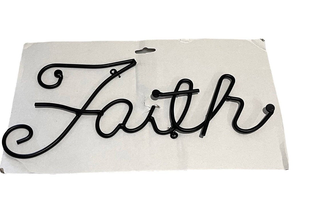 NEW Bronze Metal Wall Art FAITH 14x6 Word Home Decor Wrought Iron 2