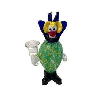 Vintage 60s Murano Italy Art Glass CANDLE HOLDER CLOWN 8.75&quot; Hand Blown Figurine