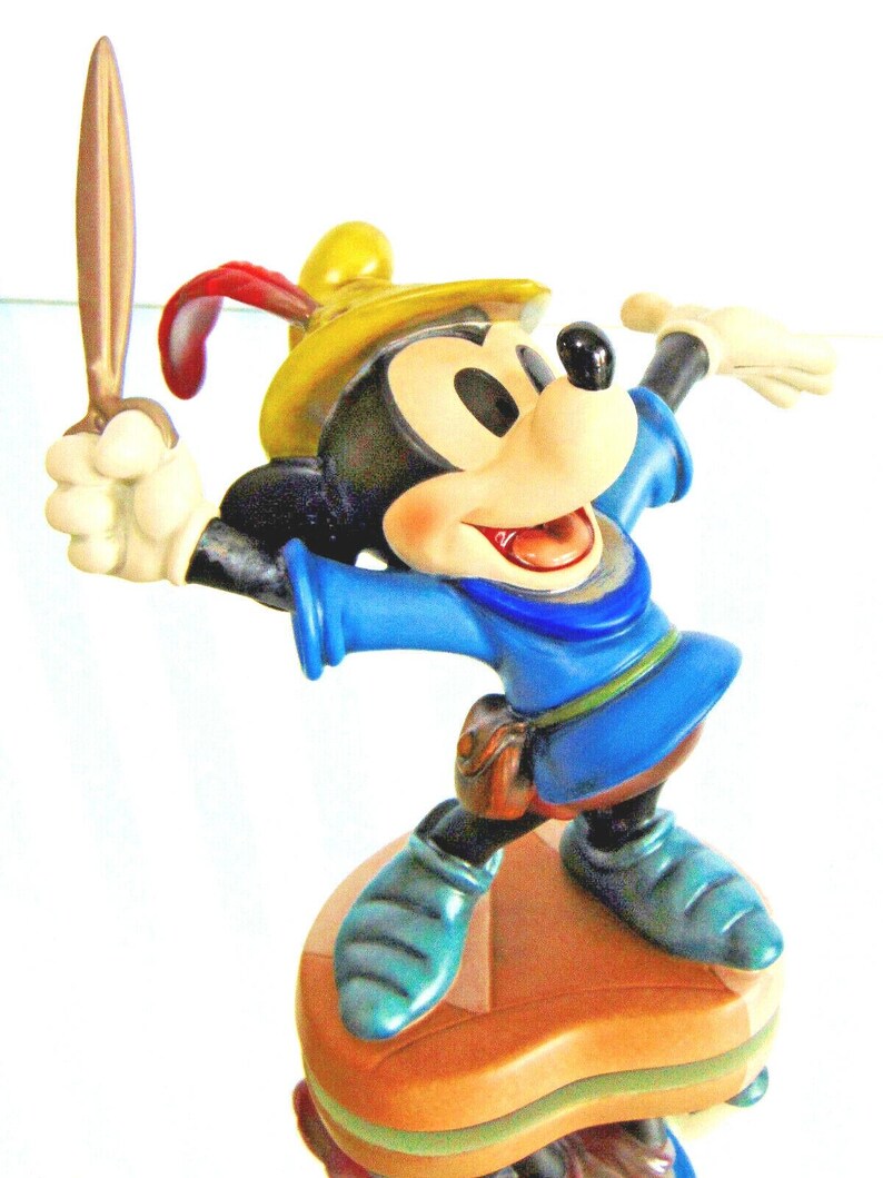 Disney Mickey Mouse Figurine & Book Brave Little Tailor Peter Pan Sword New Box image 9