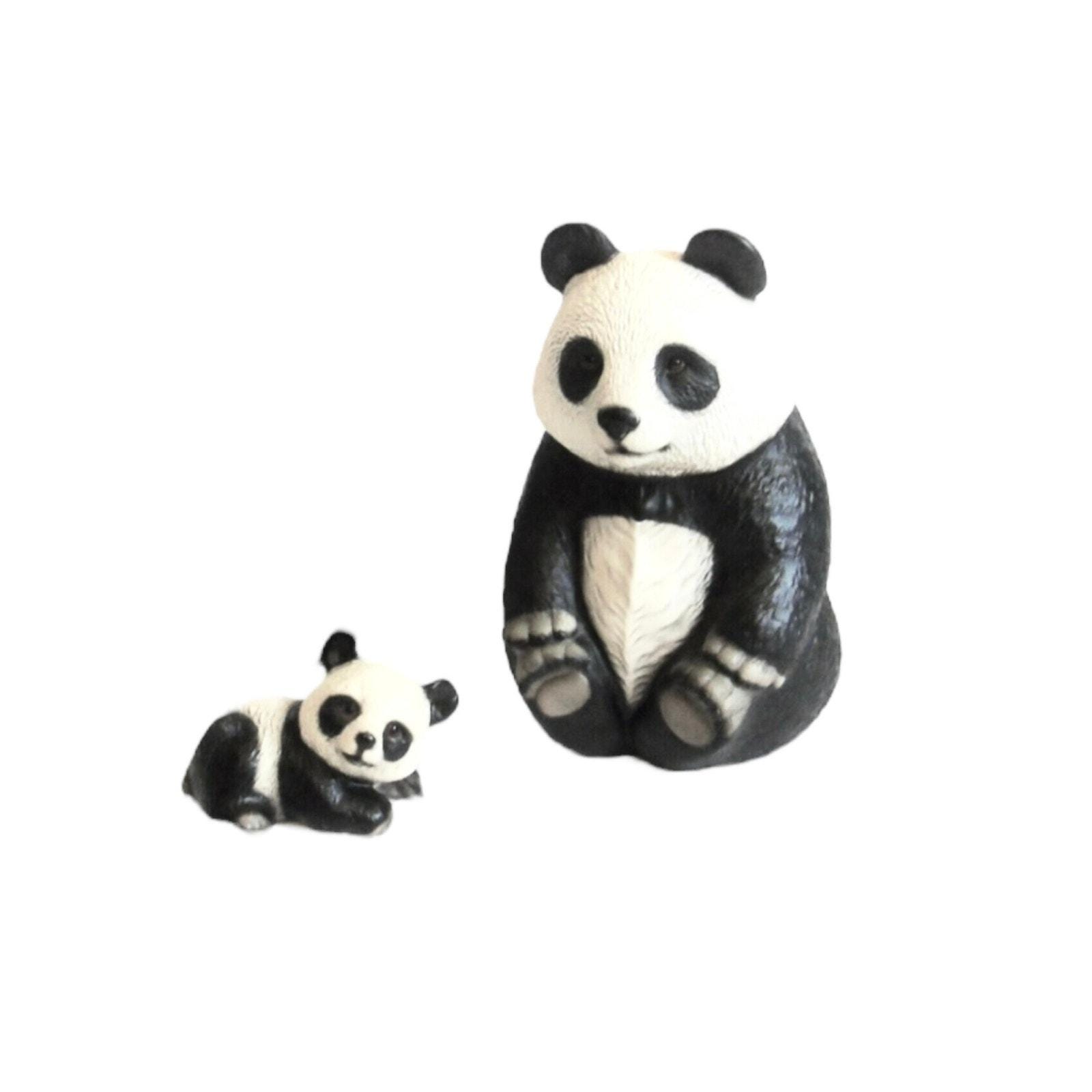Vintage Harvey Knox Kingdom Set of (2) PANDA BEAR Ceramic Mama and
