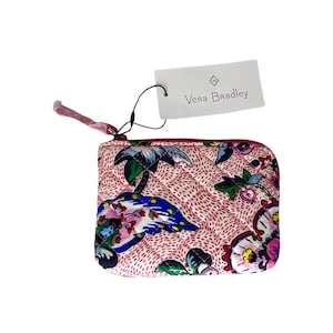 NEU Vera Bradley Iconic COIN PURSE Handtasche Zip Portemonnaie 90x120 Rosa Blau Floral