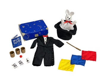 Eden Madeline And Friends Pepito 8" DOLL CLOTHES Magician Costume Set & ACCESSORIES Magic Hat Bunny Cards Chest Cups Ball Hanky Wand Book