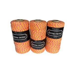 Neue Packung (3) Twine USA Made 100% Baumwolle 210 Yards, 4-lagige Orange Pink Bakers Twine String Neu im Paket!