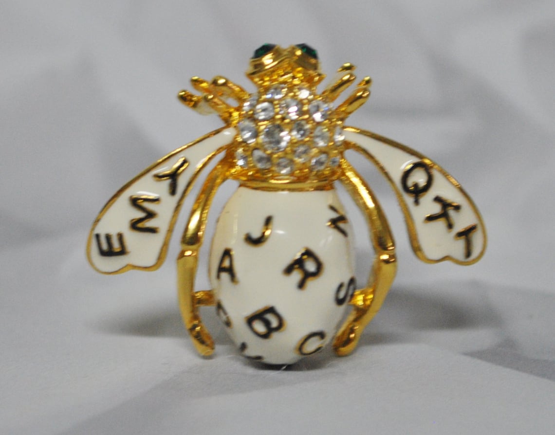 Joan Rivers Spelling b BEE BROOCH Pin Alphabet Etsy