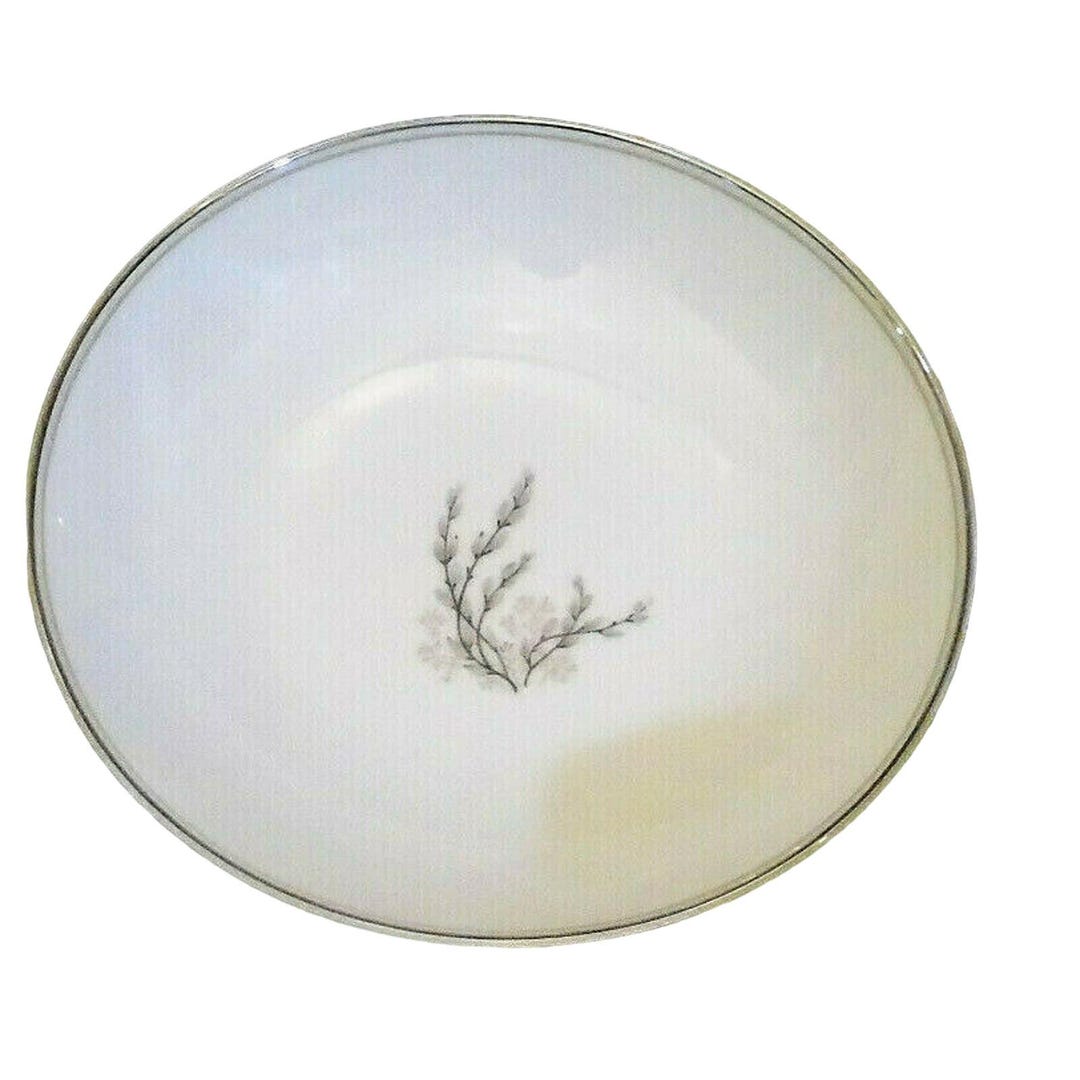 Noritake Coupe Soupe Bowl Candice Pussywillow White Silver Mid