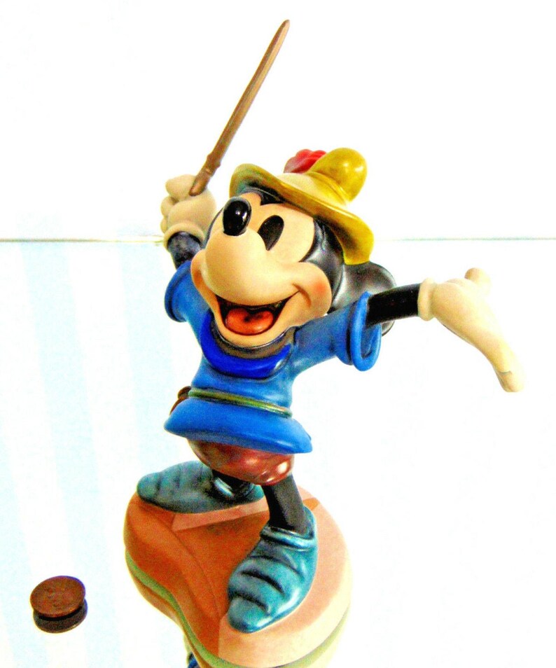 Disney Mickey Mouse Figurine & Book Brave Little Tailor Peter Pan Sword New Box image 6