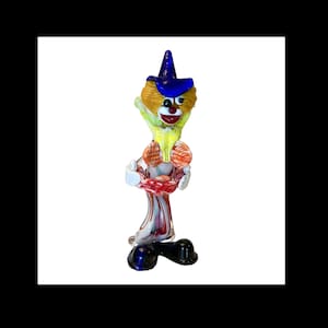 Murano Italy Art Glass LG 11&quot; Accordion CLOWN FIGURINE Fratelli Pitau Sculpture!