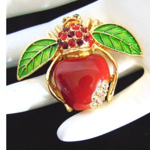 Joan Rivers Green Apple Blossom Bee Brooch Pin - Etsy