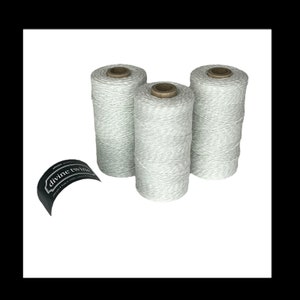 NEW (3) Pack Divine Bakers Twine USA Made 100% Cotton 240 Yards. 4 PLY White & Green String