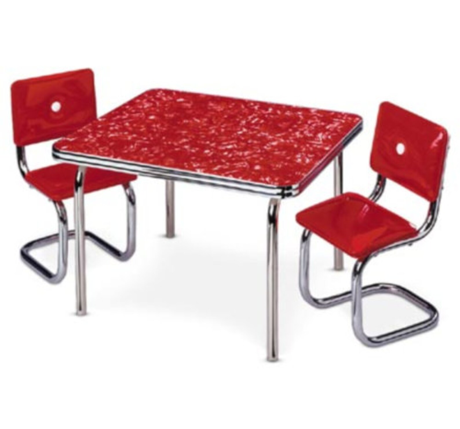 American Girl Doll RETRO Chrome TABLE &amp; CHAIRS Mollys Kitchen - Etsy
