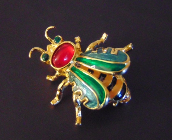 Joan Rivers RUSSIAN Enameled Yellow Black Striped