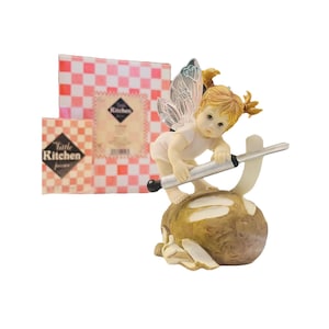 Figura vintage de Hadas de la Cocina, Hada de la Patata, Hada Pelando Papas, en Caja, 2003