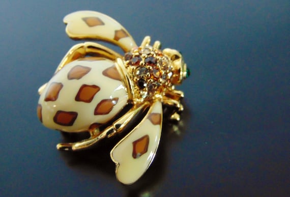 Joan Rivers Black Leopard Bee Pin Joan Rivers Black Leopard Bee Pin