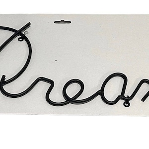NEW Bronze Metal Wall Art DREAM 17x6.5” Word Home Decor Wrought Iron 2 Hang Loop