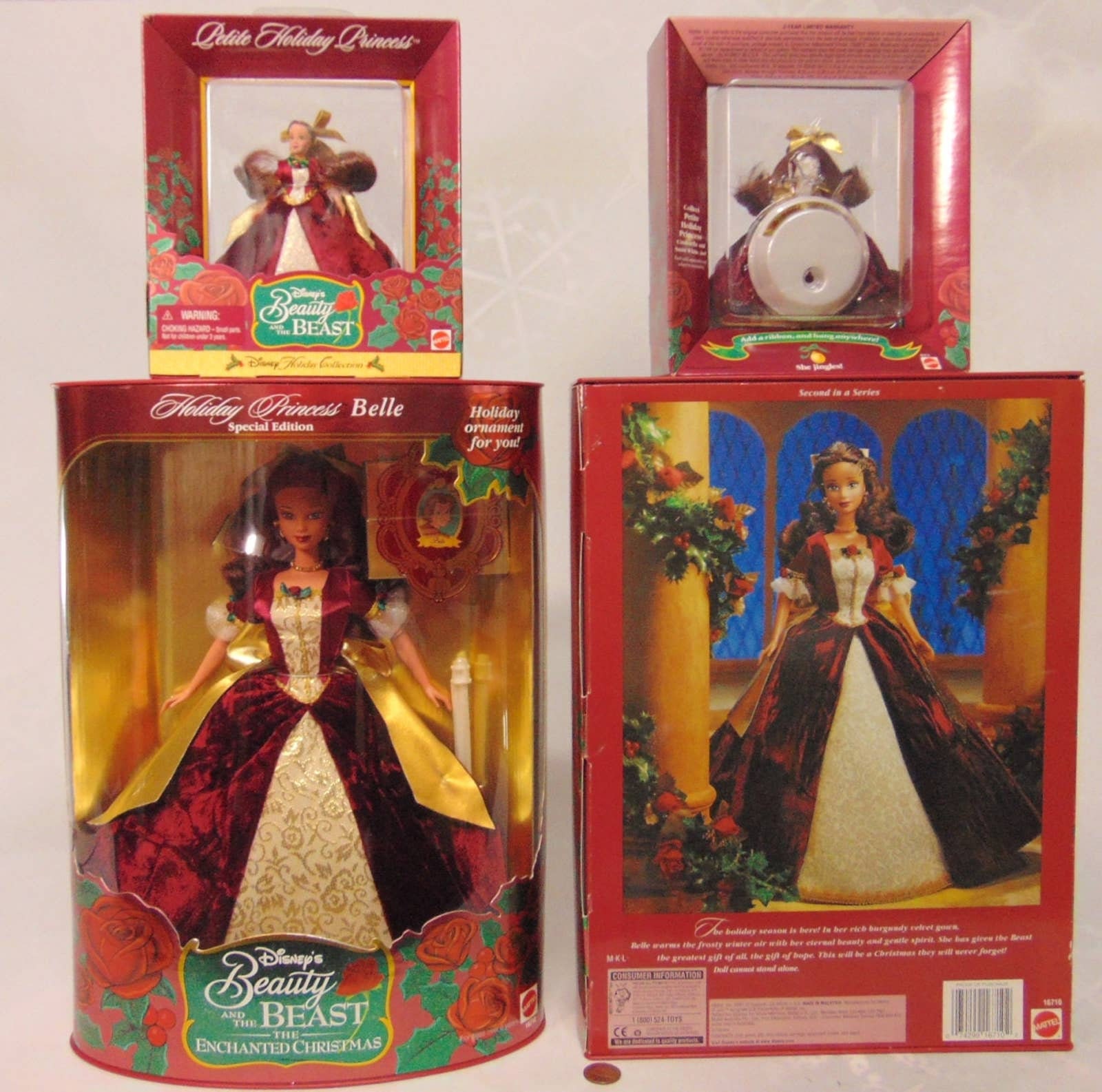 Beauty and the Beast ディズニー Disney レア 希少 Beauty & the Beast 1997 Holiday Collection Set (2) Disney Princess