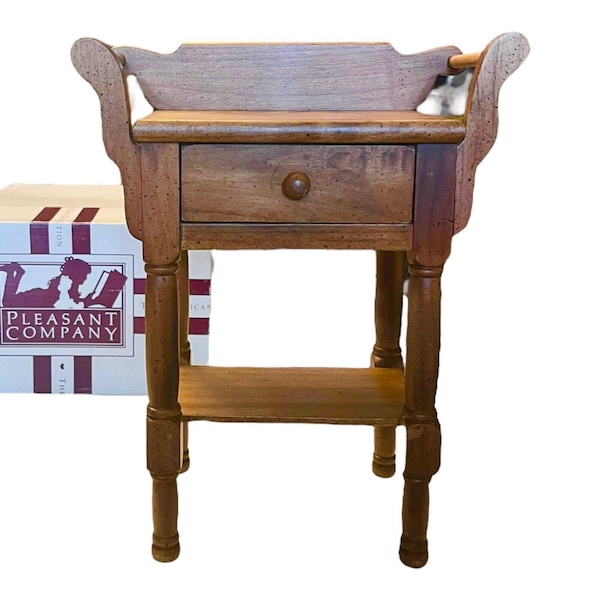 American Girl Pleasant Company Furniture ADDY'S WOOD WASHSTAND Wooden Dresser Desk Table with Drawer In Original  Box