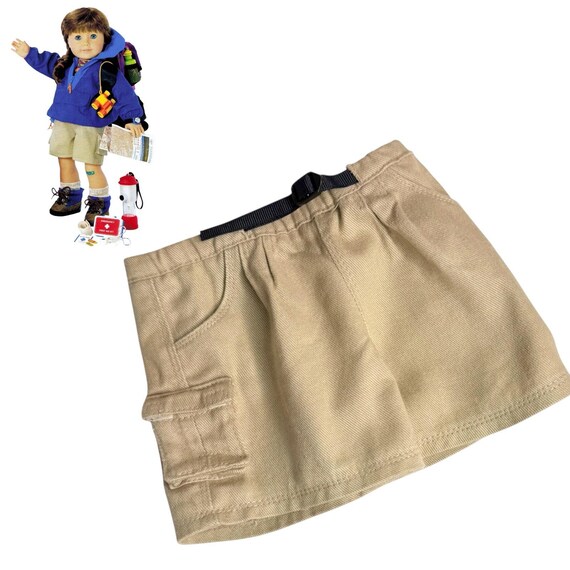 American Girl Doll Cargo Shorts Hiking Outfit I Accessory Khaki Pockets Belted