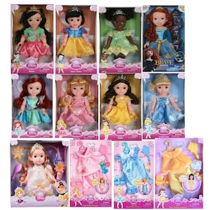 New Lot (12) My First DISNEY PRINCESS DOLLS Collection 1st Edition + Clothes Accessories & Extras Belle Jasmine Rapunzel Ariel Boxes