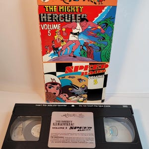 Speed Racer&Mighty Hercules Vol 5 Cartoon VHS Episodes Cinema Kid 1986 Hannah Barbera Go Mifune Mach 5 Racer X Japanese Manga Tatsuo Yoshida