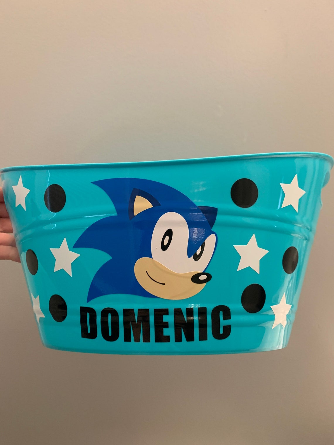 Personalized Kids Sonic the Hedgehog Easter Basket Bucket for Etsy Norway
