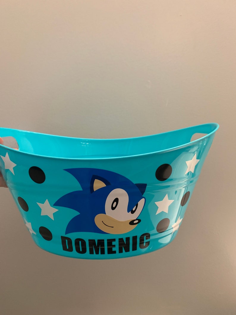 Personalized Kids sonic the hedgehog basket bucket Custom | Etsy