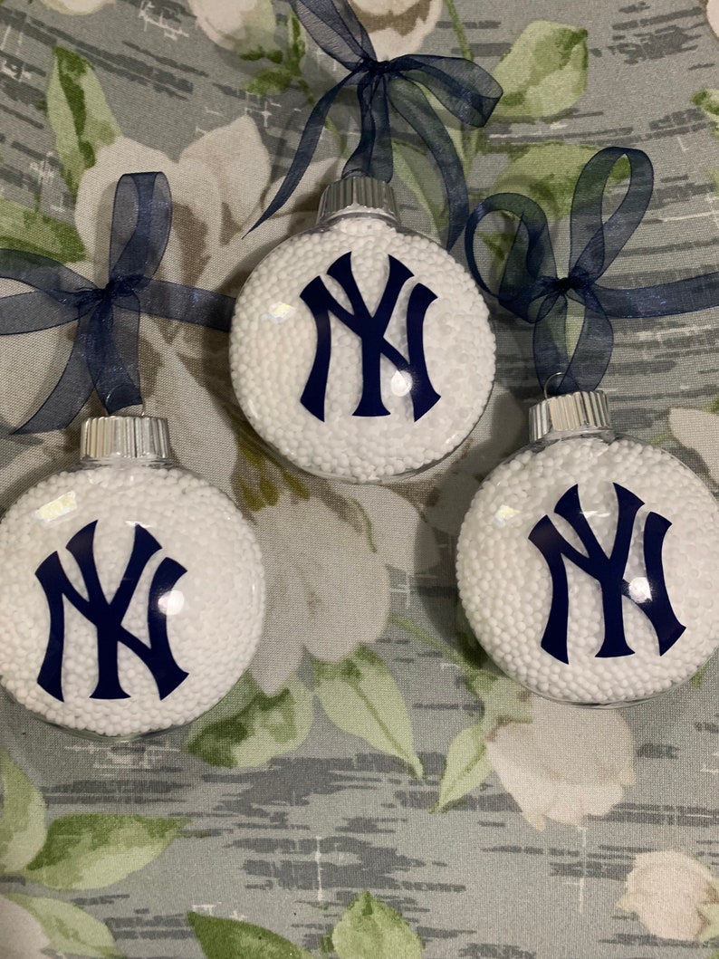 Baseball teams vinyl ornaments secret Santa Christmas ornaments sports teams gifts stocking stuffers New York Yankees