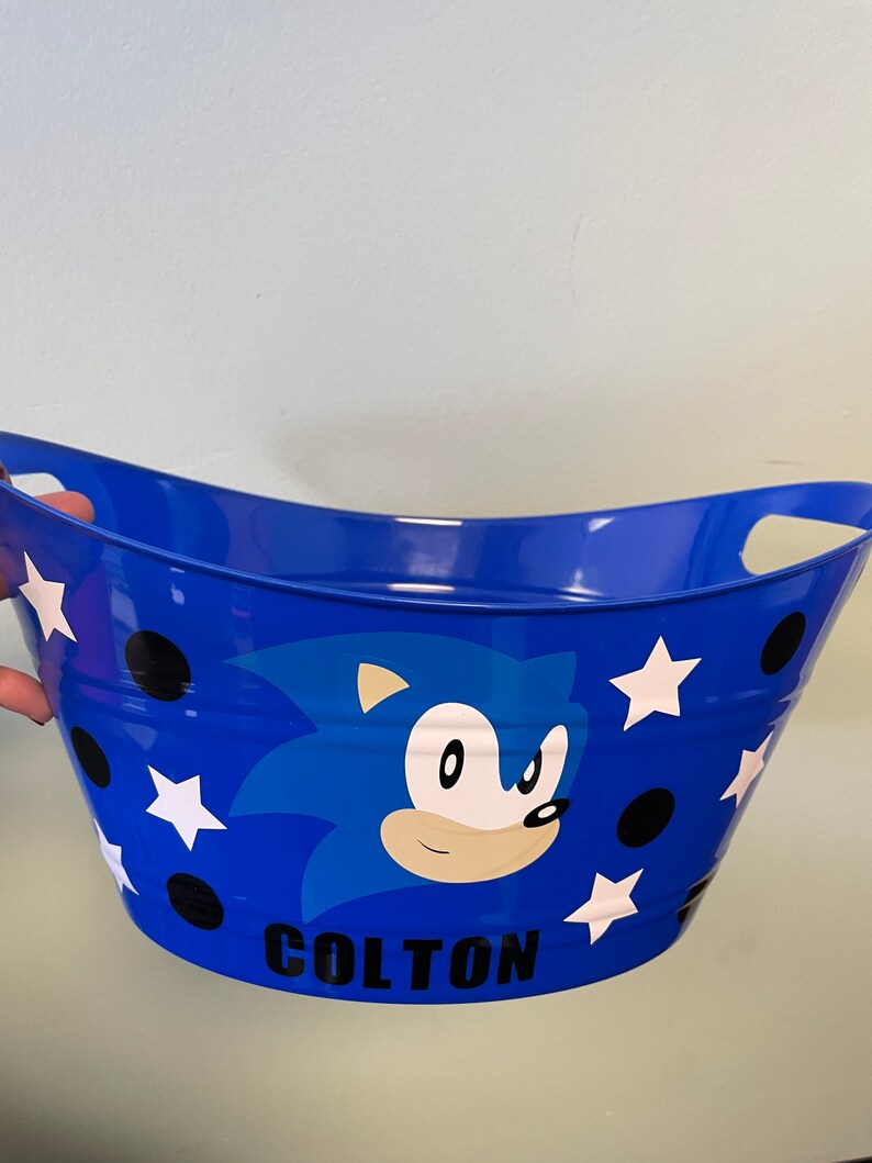 Personalized Kids Sonic the Hedgehog Easter Basket Bucket for Etsy