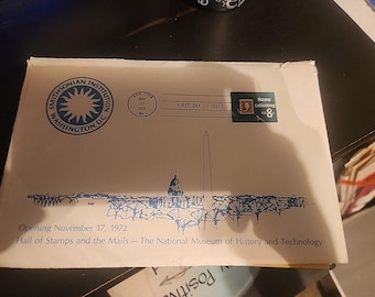 1972 Smithsonian Institution First Day of Issue FDC Envelope & Book Set Vintage