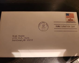 1977 Inauguratiedag Jimmy Carter FDC Ceylon, MN Minnesota Town Annuleren op 20 januari