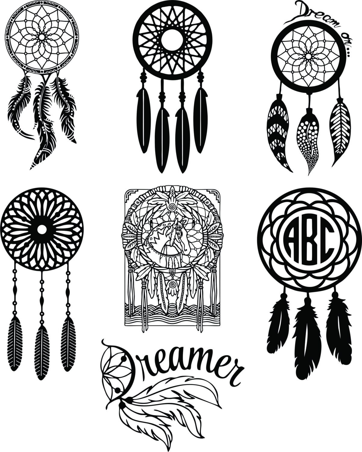 Dreamcatcher Mandala Vector Svg Cut File Crafting Vinyl Etsy