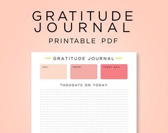 Gratitude journal printable worksheets, Positivity journal, daily happiness planner sheet, Daily gratitude practice sheets