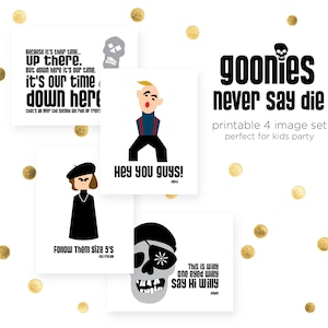 Goonies party prints - digital download, Goonies themed party, Kids party printables, Goonies Never Say Die, Party Printables, DIY Goonies